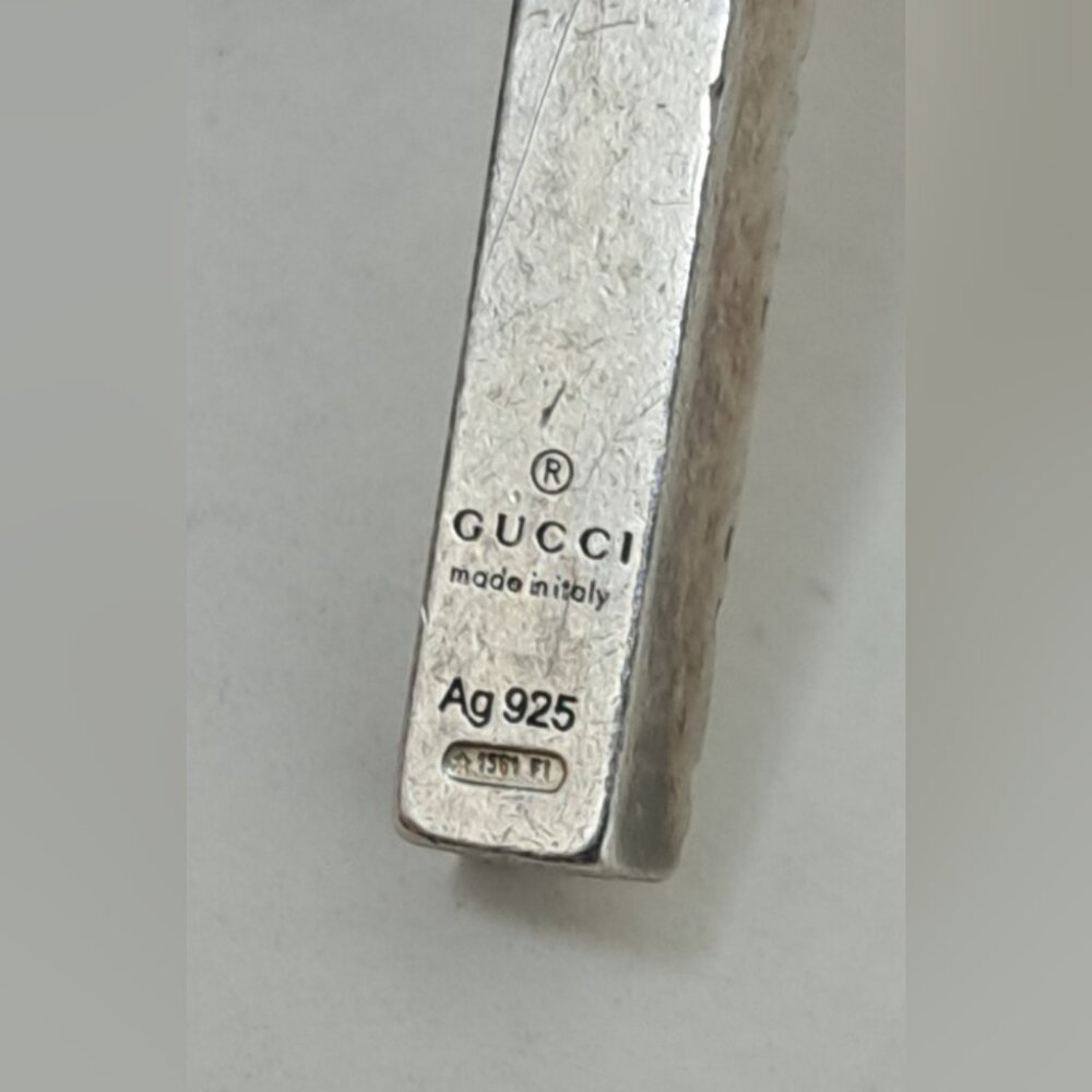 Gucci Diamantissima Cross Necklace 925 Silver Jewelry Unisex Italy - Picture 7 of 16